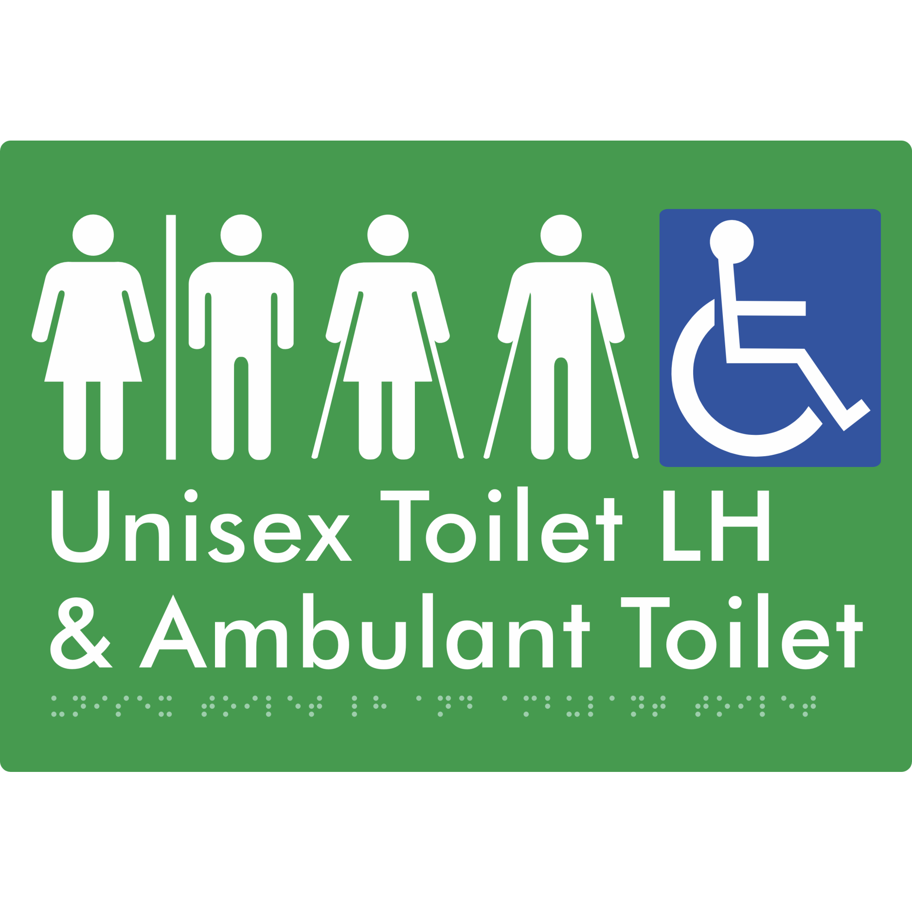 Unisex Accessible Toilet LH and Ambulant Toilet w/ Air Lock - Braille Tactile Signs Aust.