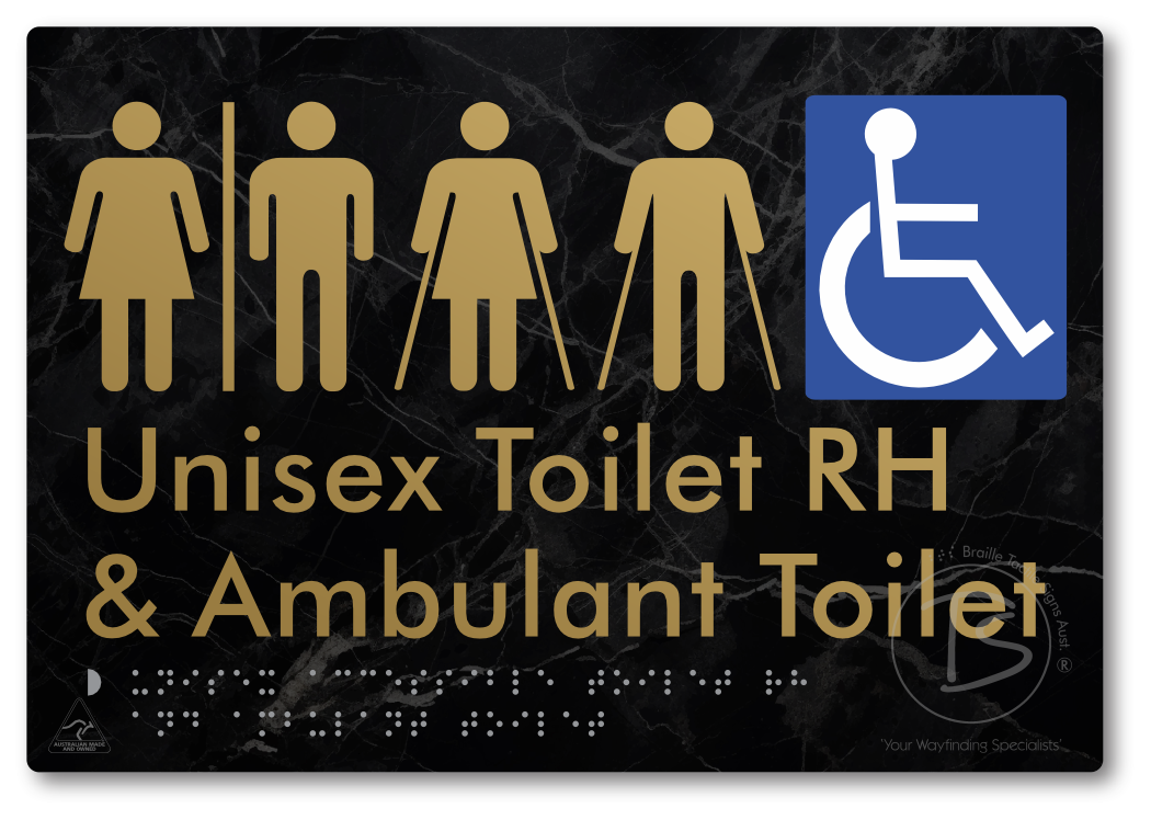 Unisex Accessible Toilet RH and Ambulant Toilet with Air Lock