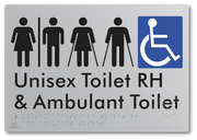 Unisex Accessible Toilet RH and Ambulant Toilet with Air Lock