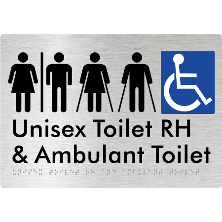 Unisex Accessible Toilet RH and Ambulant Toilet w/ Air Lock - Braille Tactile Signs Aust.