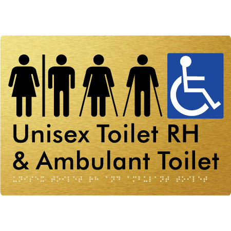 Unisex Accessible Toilet RH and Ambulant Toilet w/ Air Lock - Braille Tactile Signs Aust.