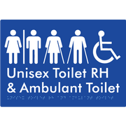 Unisex Accessible Toilet RH and Ambulant Toilet w/ Air Lock - Braille Tactile Signs Aust.