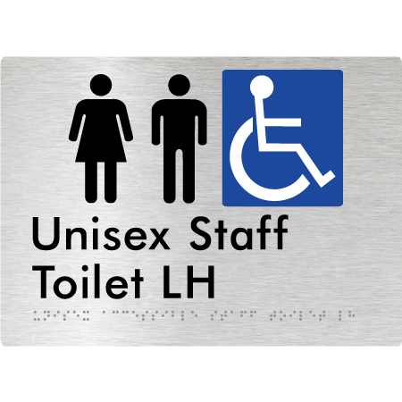 Unisex Accessible Staff Toilet LH - Braille Tactile Signs Aust.