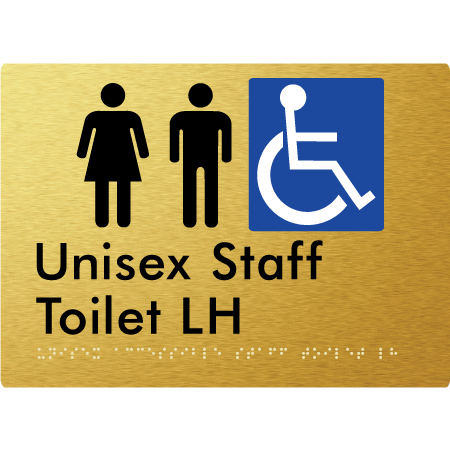 Unisex Accessible Staff Toilet LH - Braille Tactile Signs Aust.