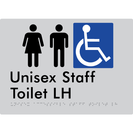 Unisex Accessible Staff Toilet LH - Braille Tactile Signs Aust.