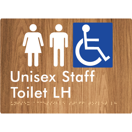 Unisex Accessible Staff Toilet LH - Braille Tactile Signs Aust.