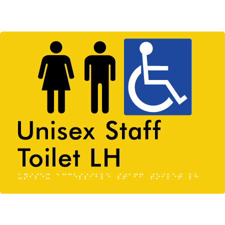 Unisex Accessible Staff Toilet LH - Braille Tactile Signs Aust.