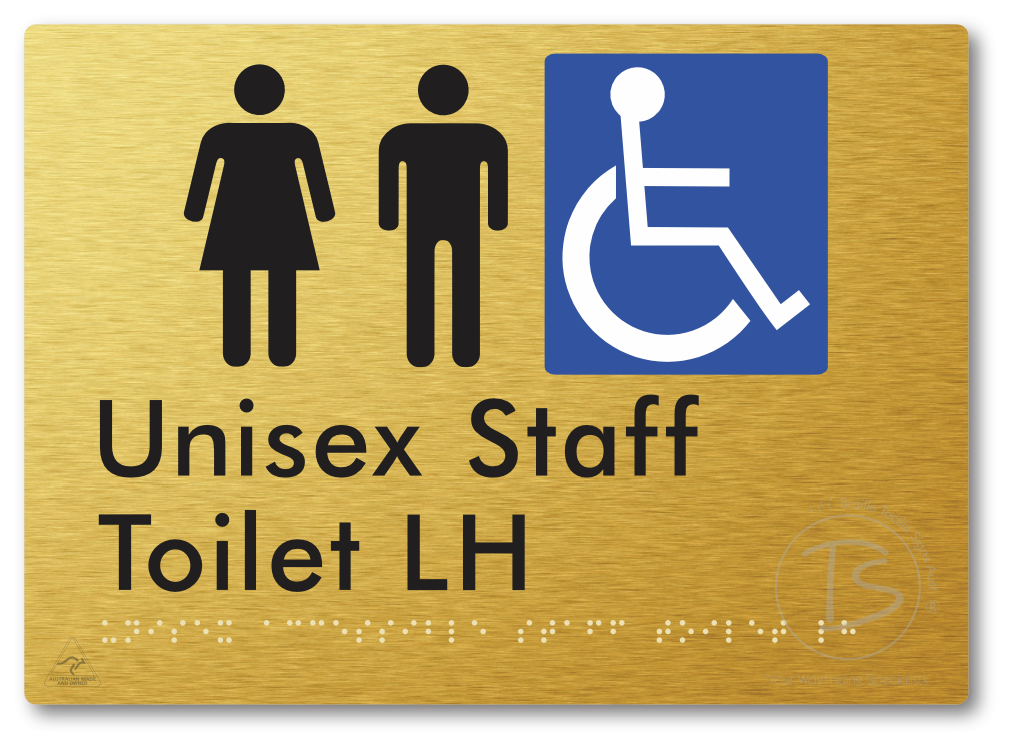 Unisex Accessible Staff Toilet LH - Braille Tactile Signs Aust.