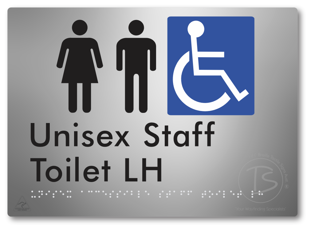 Unisex Accessible Staff Toilet LH - Braille Tactile Signs Aust.