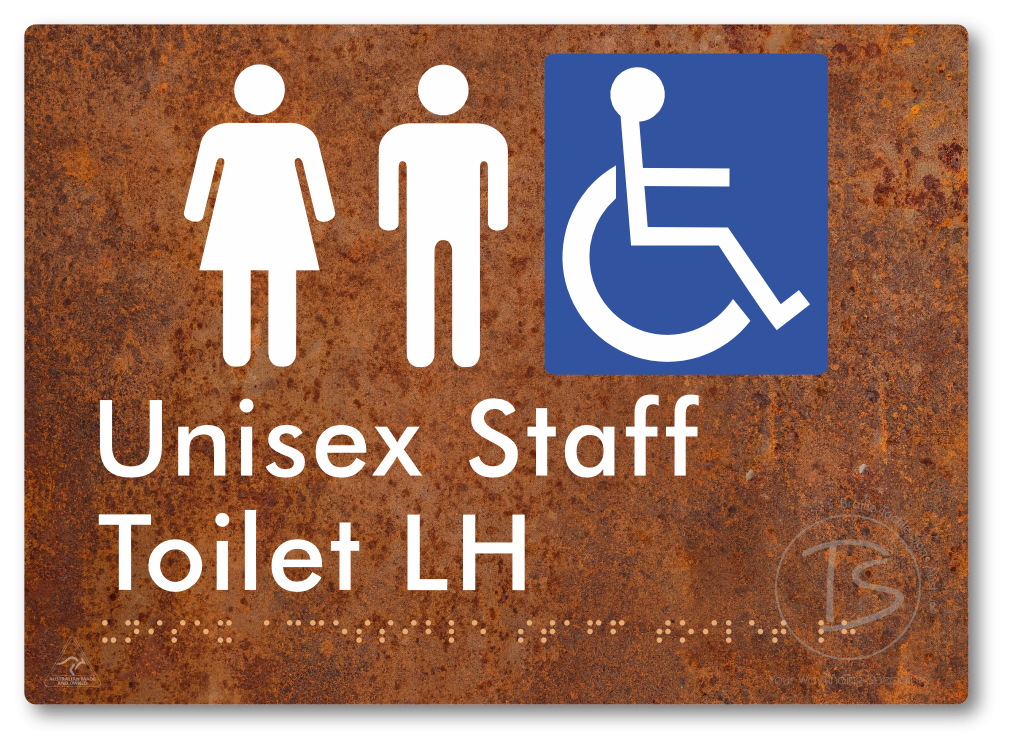 Unisex Accessible Staff Toilet LH - Braille Tactile Signs Aust.