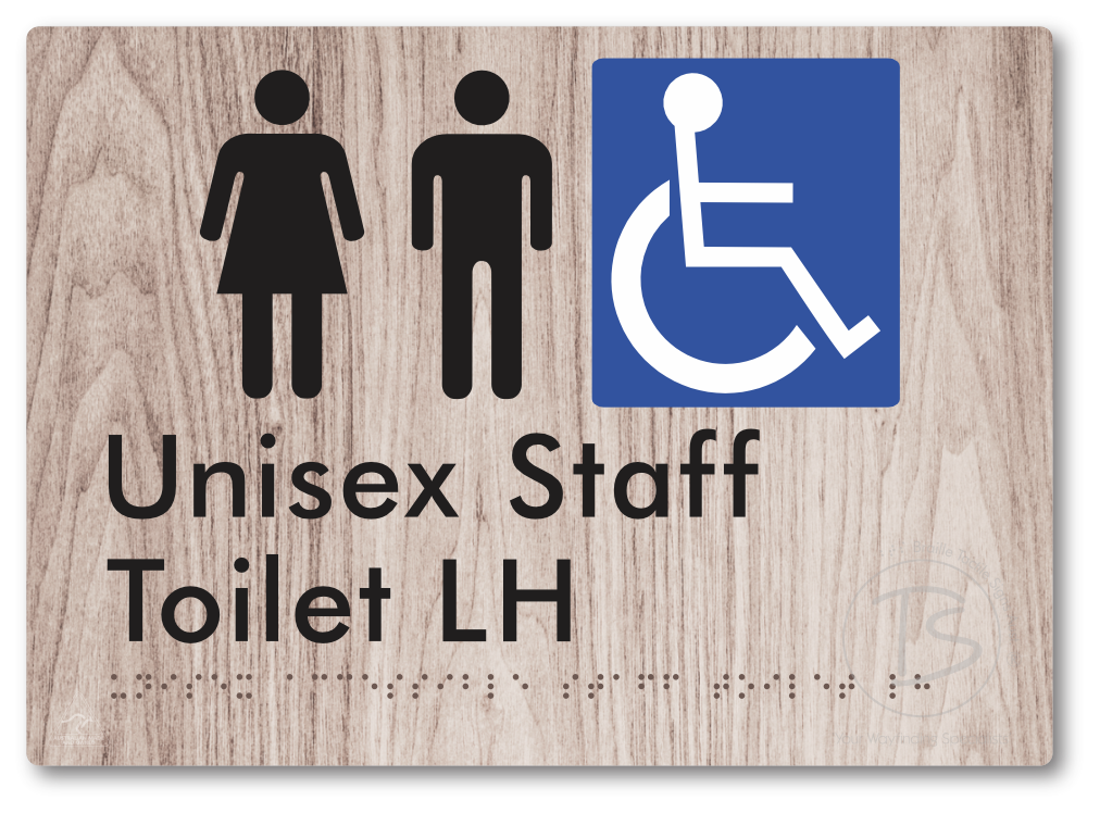 Unisex Accessible Staff Toilet LH - Braille Tactile Signs Aust.
