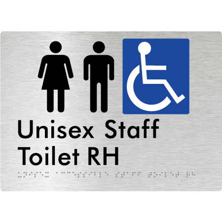 Unisex Accessible Staff Toilet RH - Braille Tactile Signs Aust.