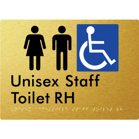 Unisex Accessible Staff Toilet RH - Braille Tactile Signs Aust.