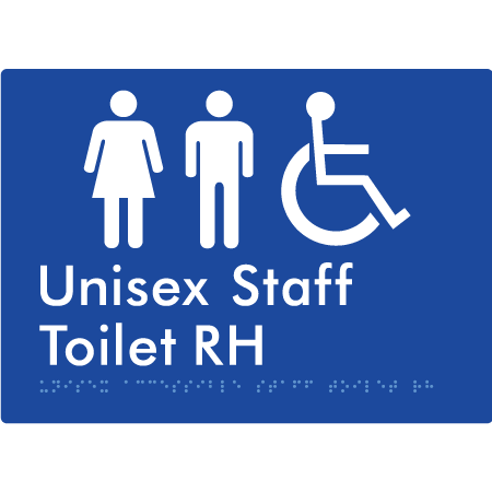 Unisex Accessible Staff Toilet RH - Braille Tactile Signs Aust.