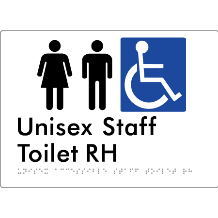 Unisex Accessible Staff Toilet RH - Braille Tactile Signs Aust.