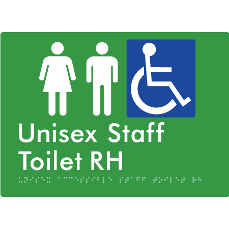 Unisex Accessible Staff Toilet RH - Braille Tactile Signs Aust.