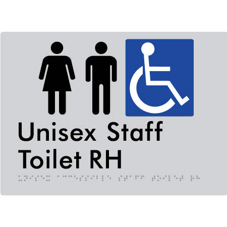 Unisex Accessible Staff Toilet RH - Braille Tactile Signs Aust.