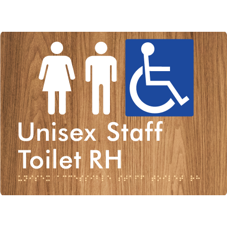Unisex Accessible Staff Toilet RH - Braille Tactile Signs Aust.