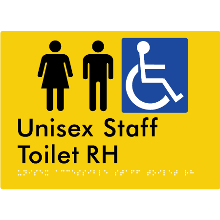Unisex Accessible Staff Toilet RH - Braille Tactile Signs Aust.