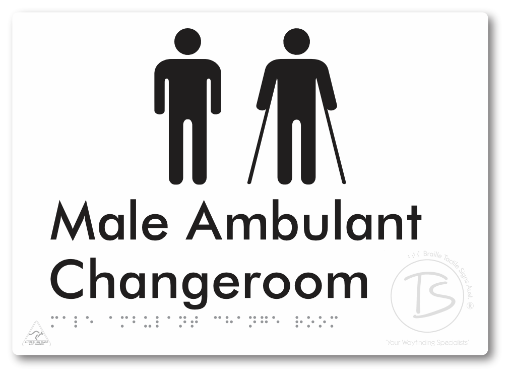 Male Ambulant Changeroom - Braille Tactile Signs Aust.