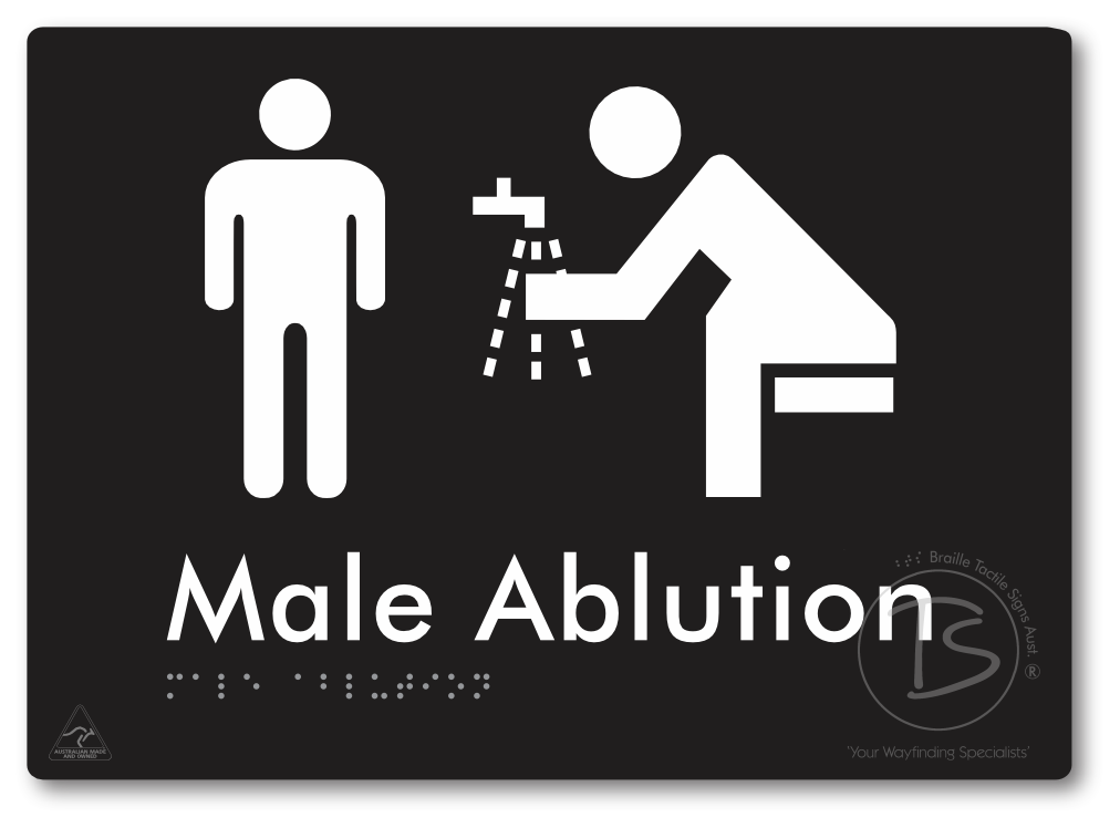 Male Ablution - Braille Tactile Signs Aust.
