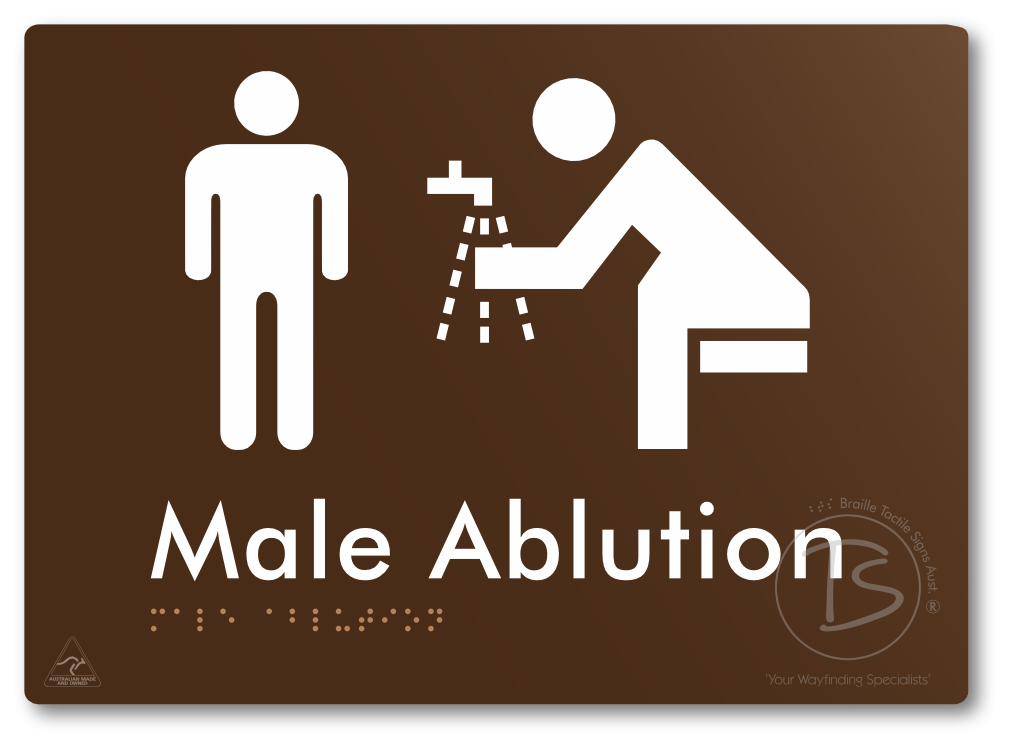 Male Ablution - Braille Tactile Signs Aust.