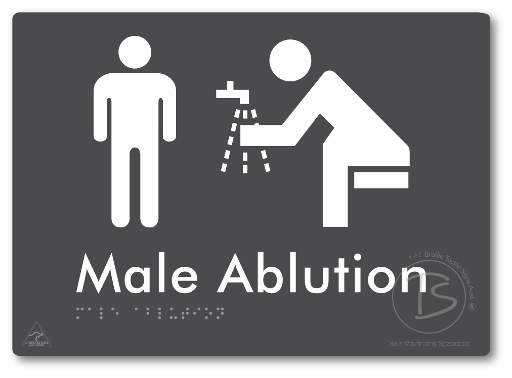 Male Ablution - Braille Tactile Signs Aust.