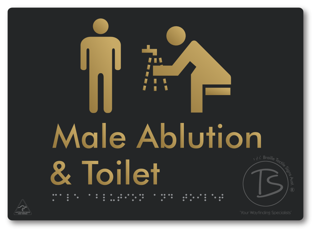 Male Ablution & Toilet - Braille Tactile Signs Aust.