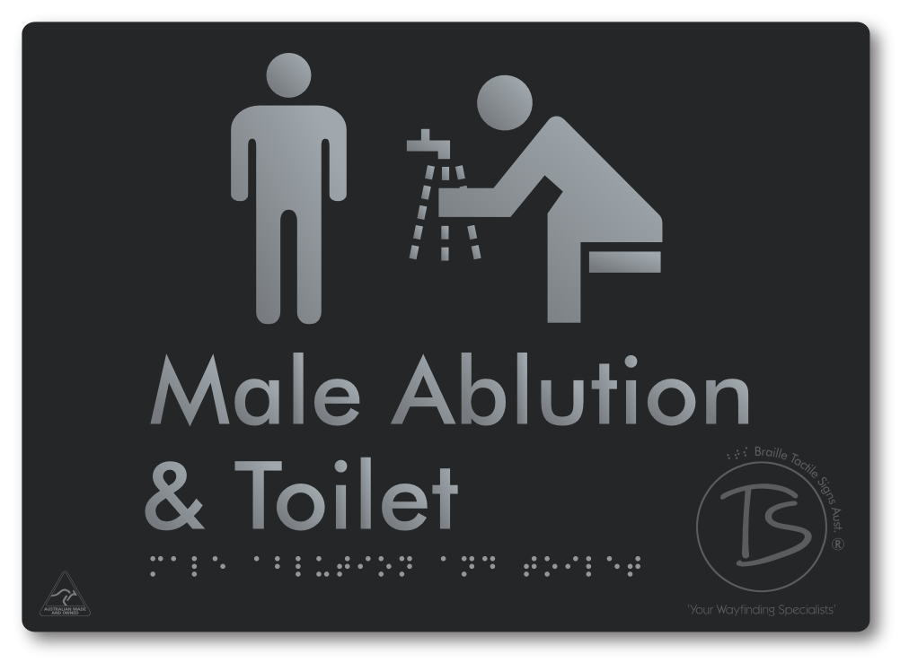 Male Ablution & Toilet - Braille Tactile Signs Aust.