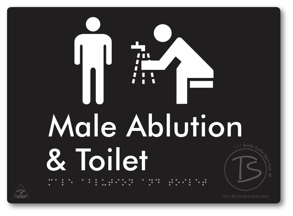 Male Ablution & Toilet - Braille Tactile Signs Aust.