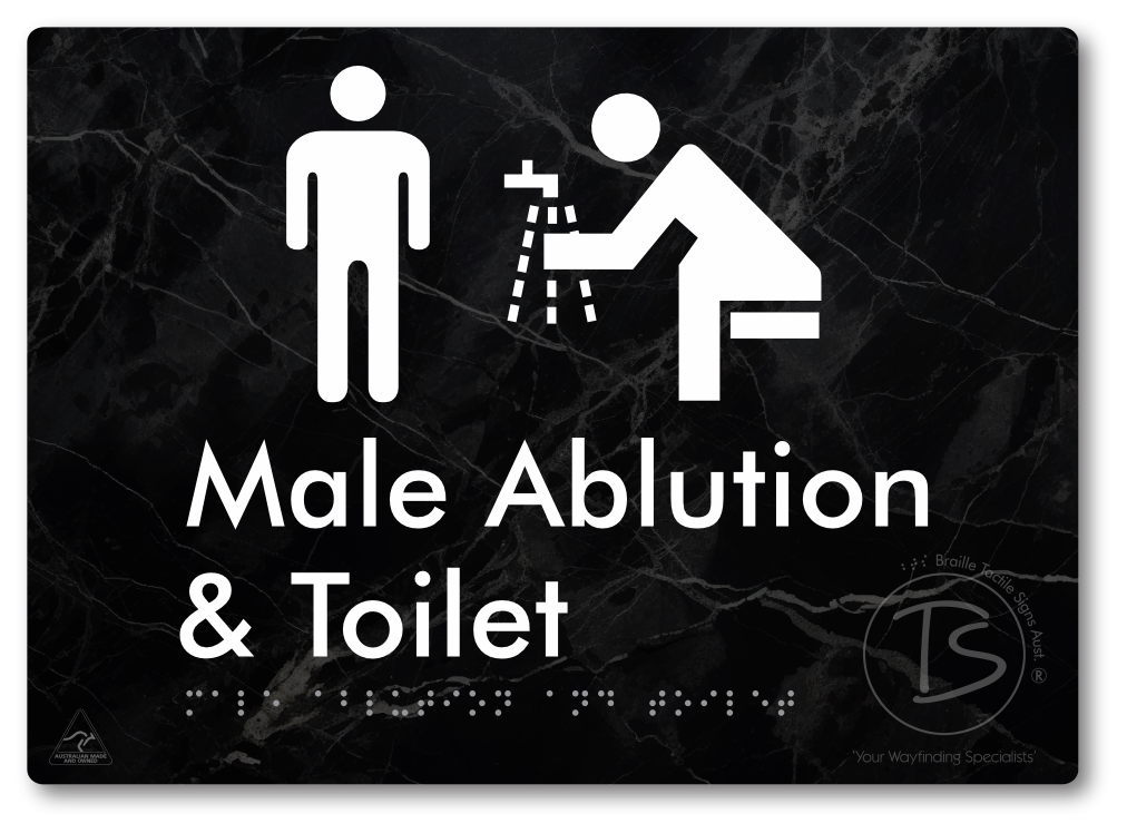 Male Ablution & Toilet - Braille Tactile Signs Aust.