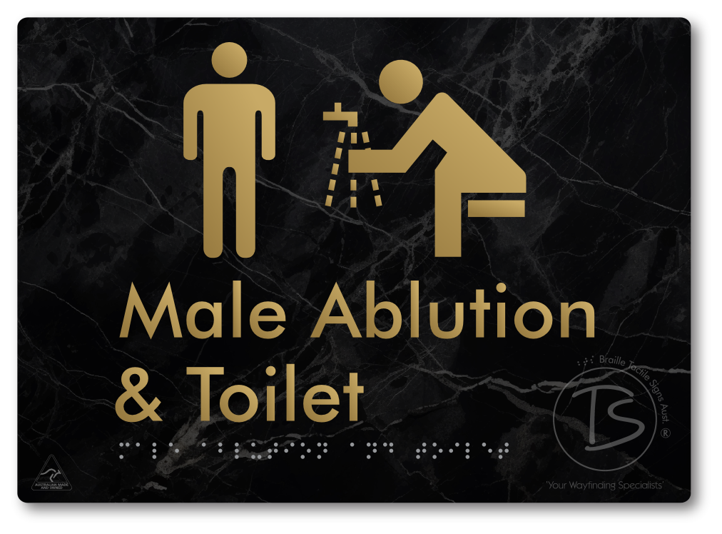Male Ablution & Toilet - Braille Tactile Signs Aust.