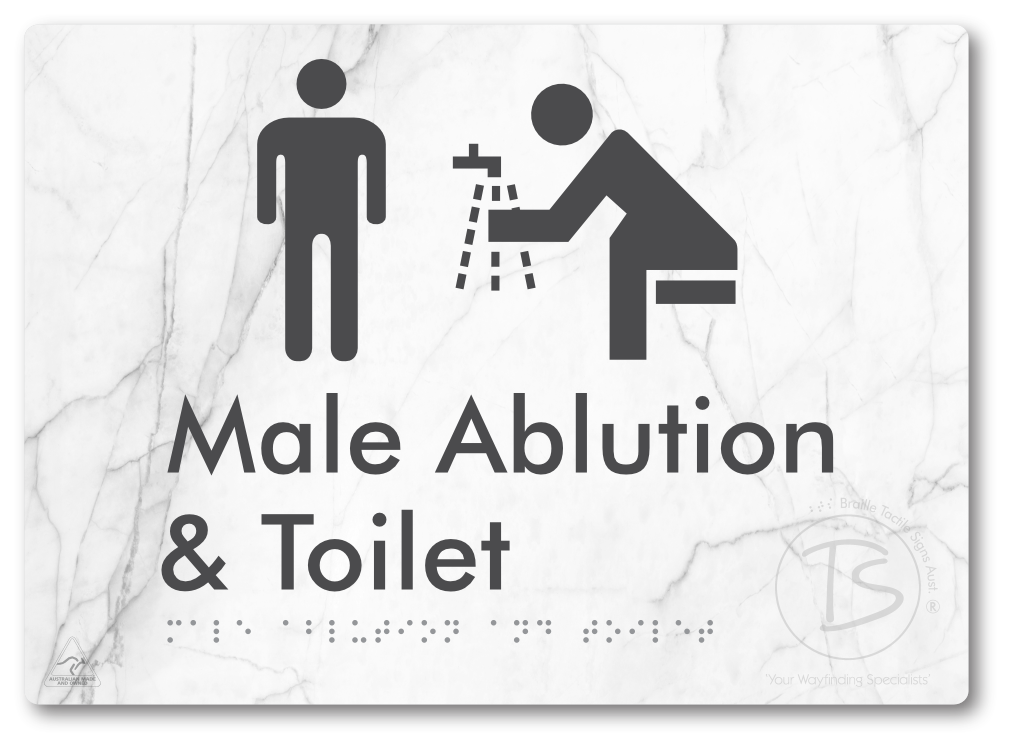 Male Ablution & Toilet - Braille Tactile Signs Aust.