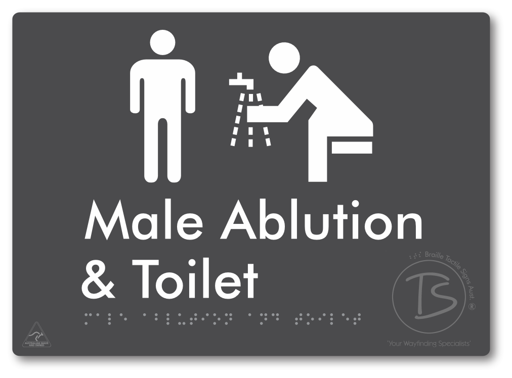 Male Ablution & Toilet - Braille Tactile Signs Aust.