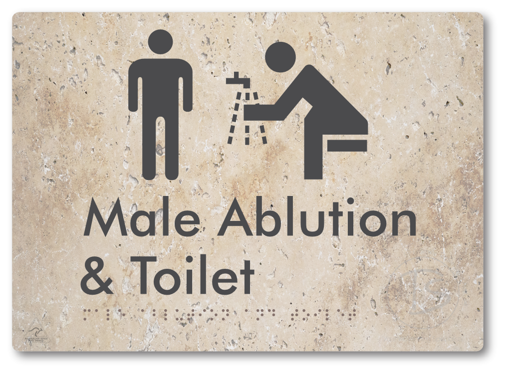Male Ablution & Toilet - Braille Tactile Signs Aust.