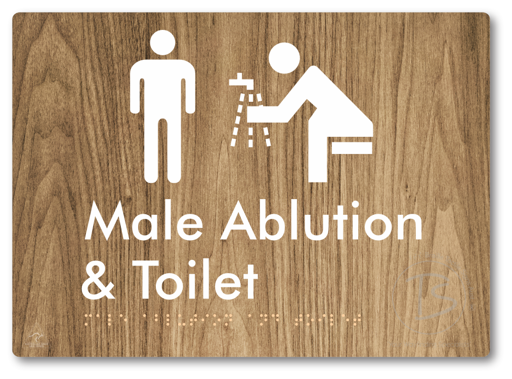 Male Ablution & Toilet - Braille Tactile Signs Aust.