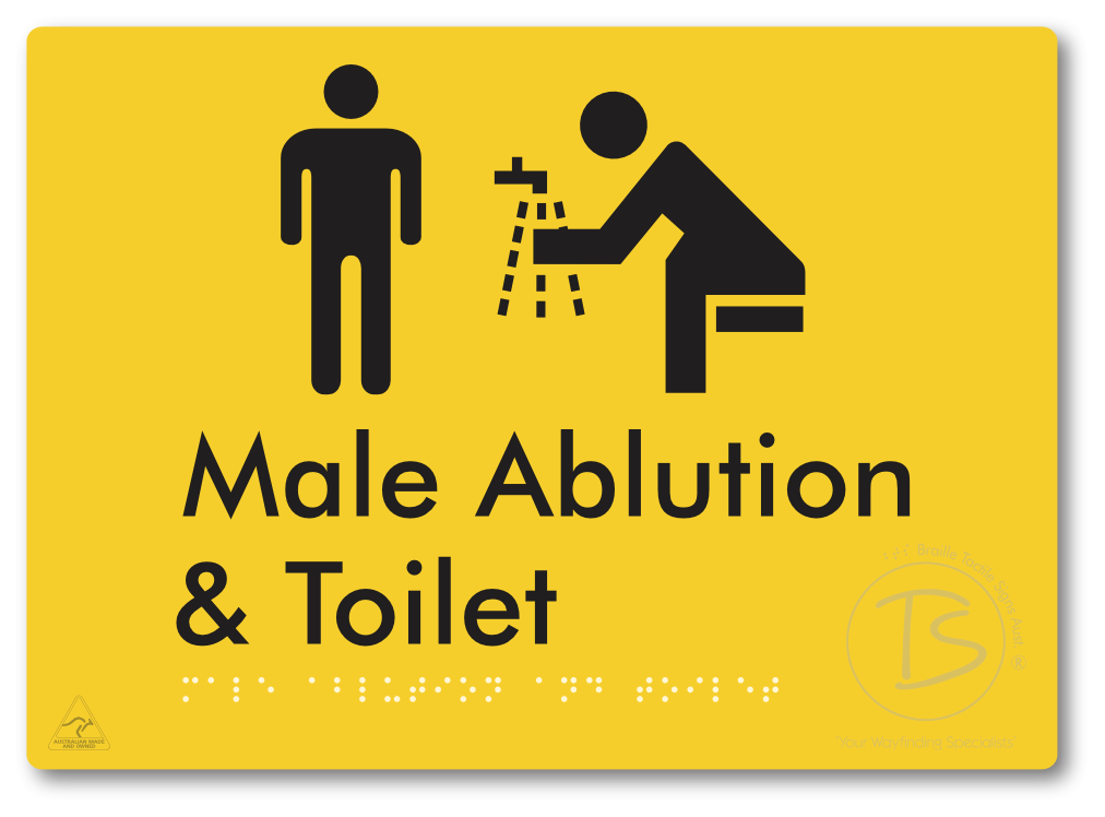 Male Ablution & Toilet - Braille Tactile Signs Aust.