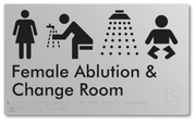 Female Ablution, Change Room, Shower & Baby Change - Braille Tactile Signs Aust.