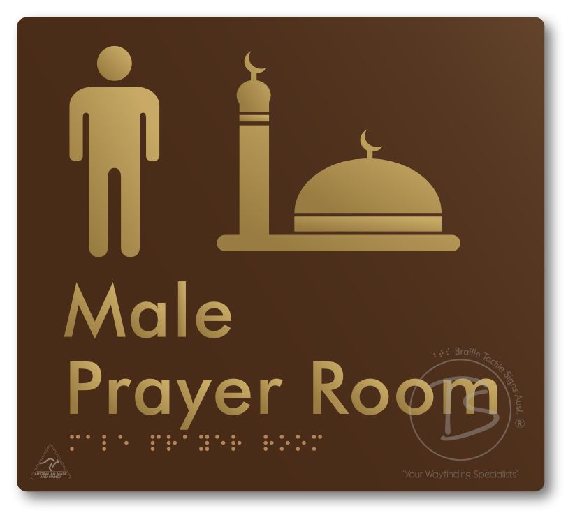 Male Prayer Room - Braille Tactile Signs Aust.