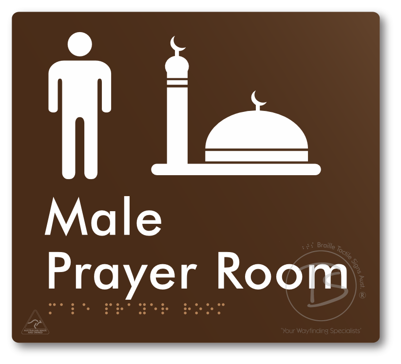 Male Prayer Room - Braille Tactile Signs Aust.