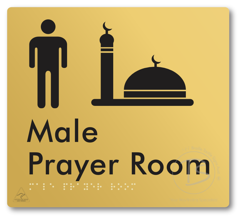 Male Prayer Room - Braille Tactile Signs Aust.