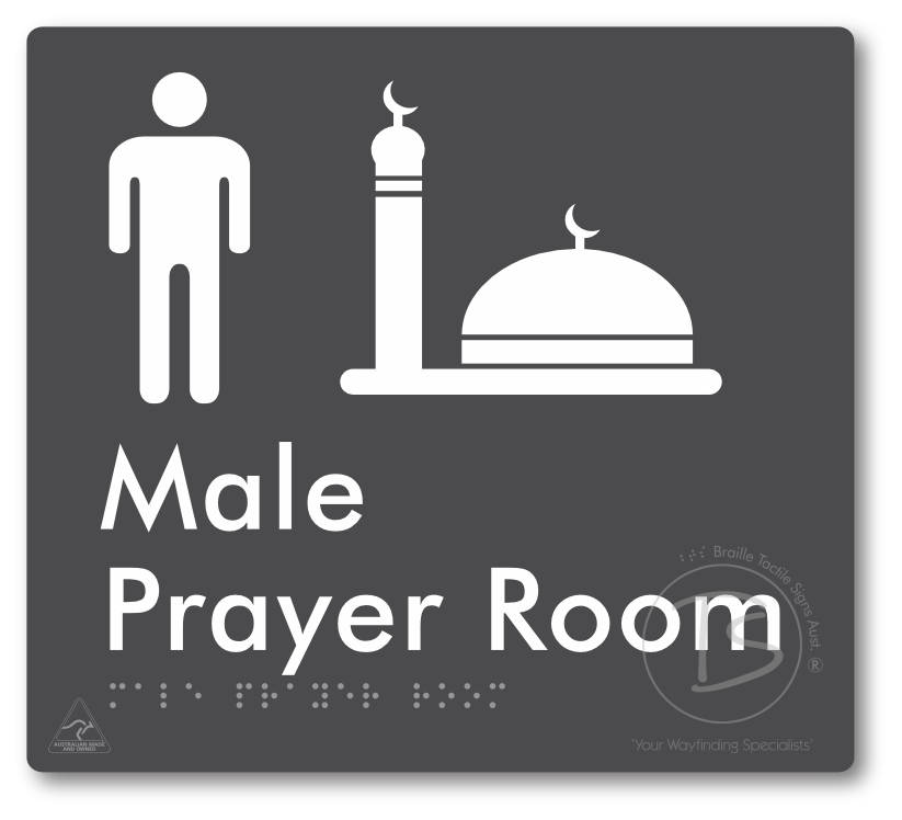 Male Prayer Room - Braille Tactile Signs Aust.