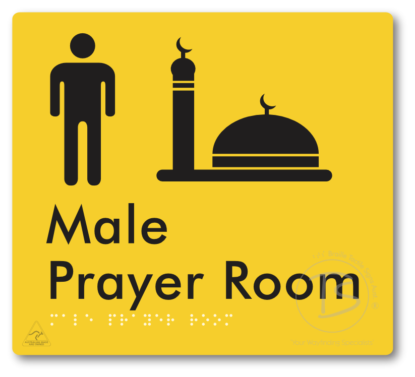 Male Prayer Room - Braille Tactile Signs Aust.