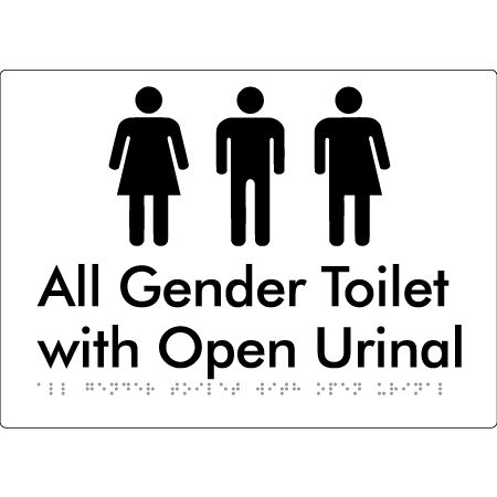 All Gender Toilet with Open Urinal - Braille Tactile Signs Aust.
