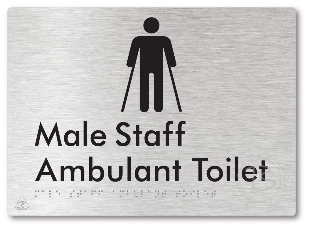 Male Staff Ambulant Toilet - Braille Tactile Signs Aust.