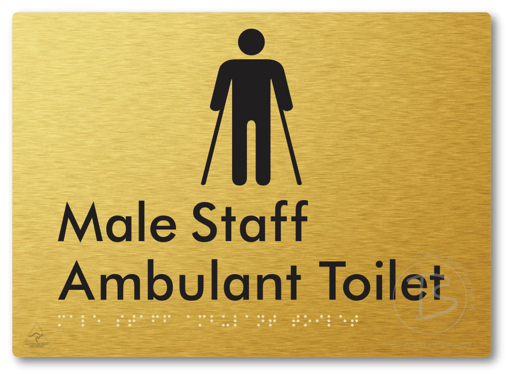 Male Staff Ambulant Toilet - Braille Tactile Signs Aust.