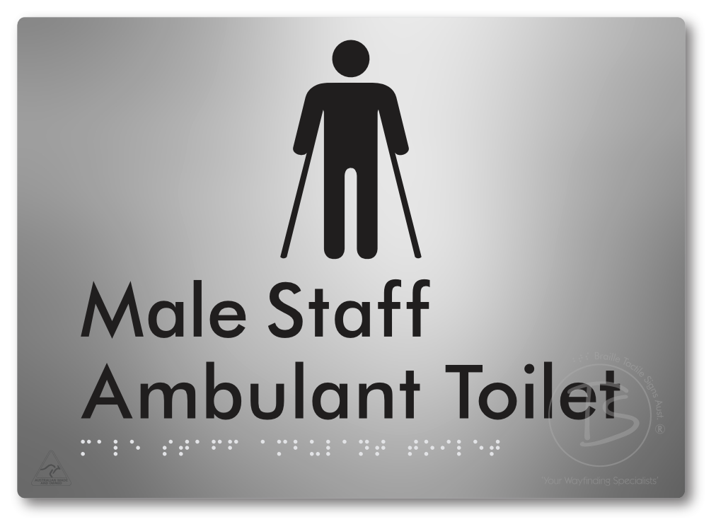 Male Staff Ambulant Toilet - Braille Tactile Signs Aust.