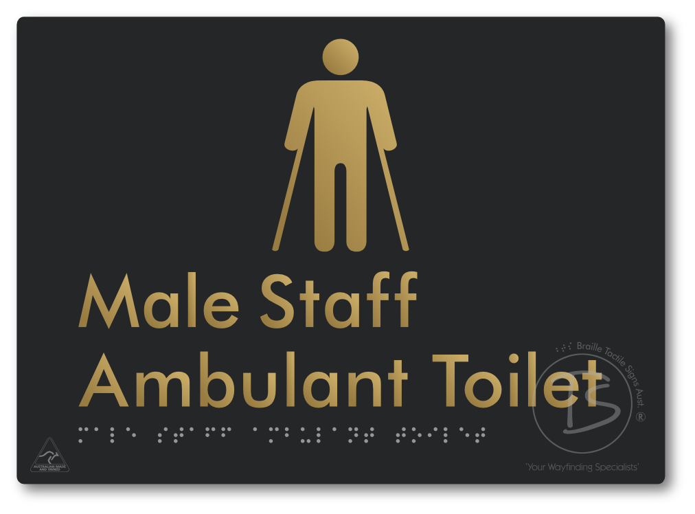 Male Staff Ambulant Toilet - Braille Tactile Signs Aust.