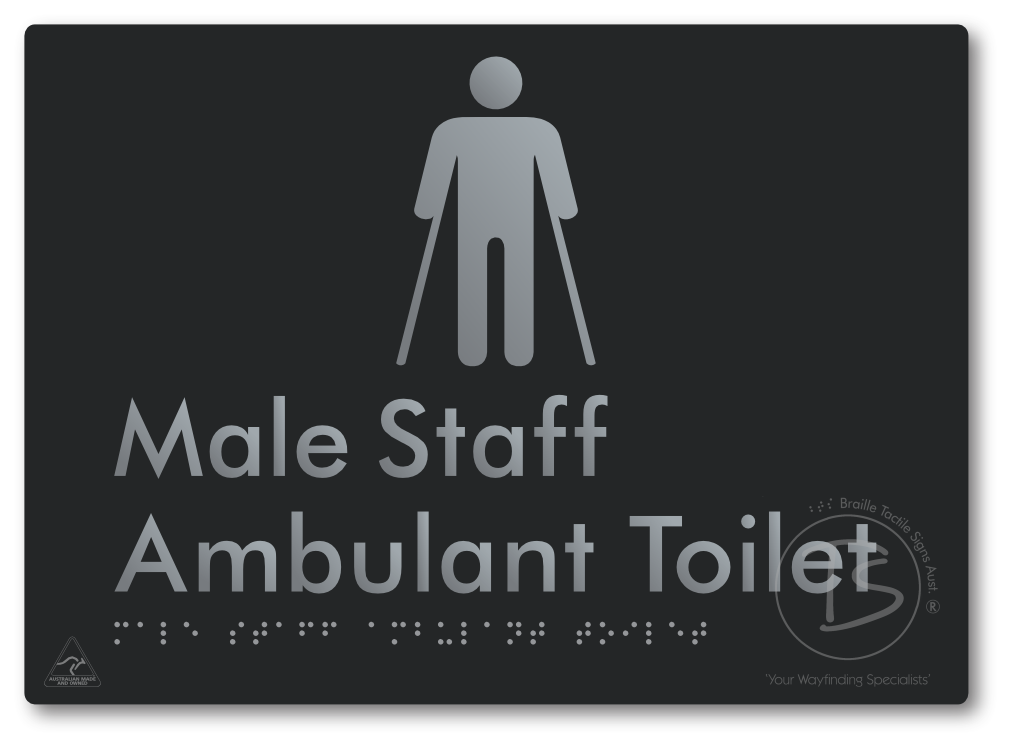 Male Staff Ambulant Toilet - Braille Tactile Signs Aust.