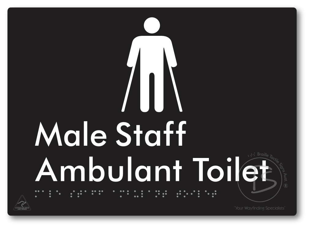 Male Staff Ambulant Toilet - Braille Tactile Signs Aust.